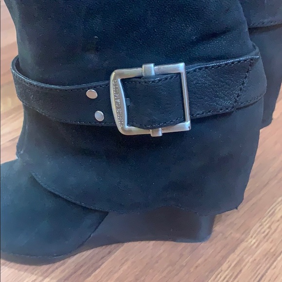 Black leather double boot cut design - Picture 3 of 11